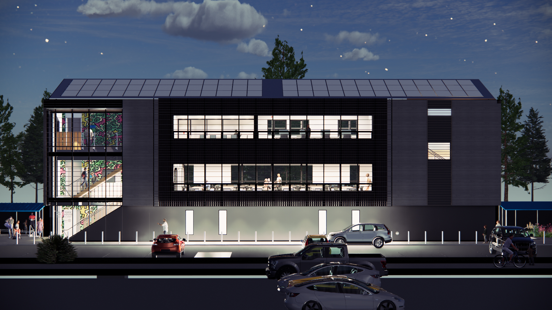 SOUTH ELEVATION DUSK